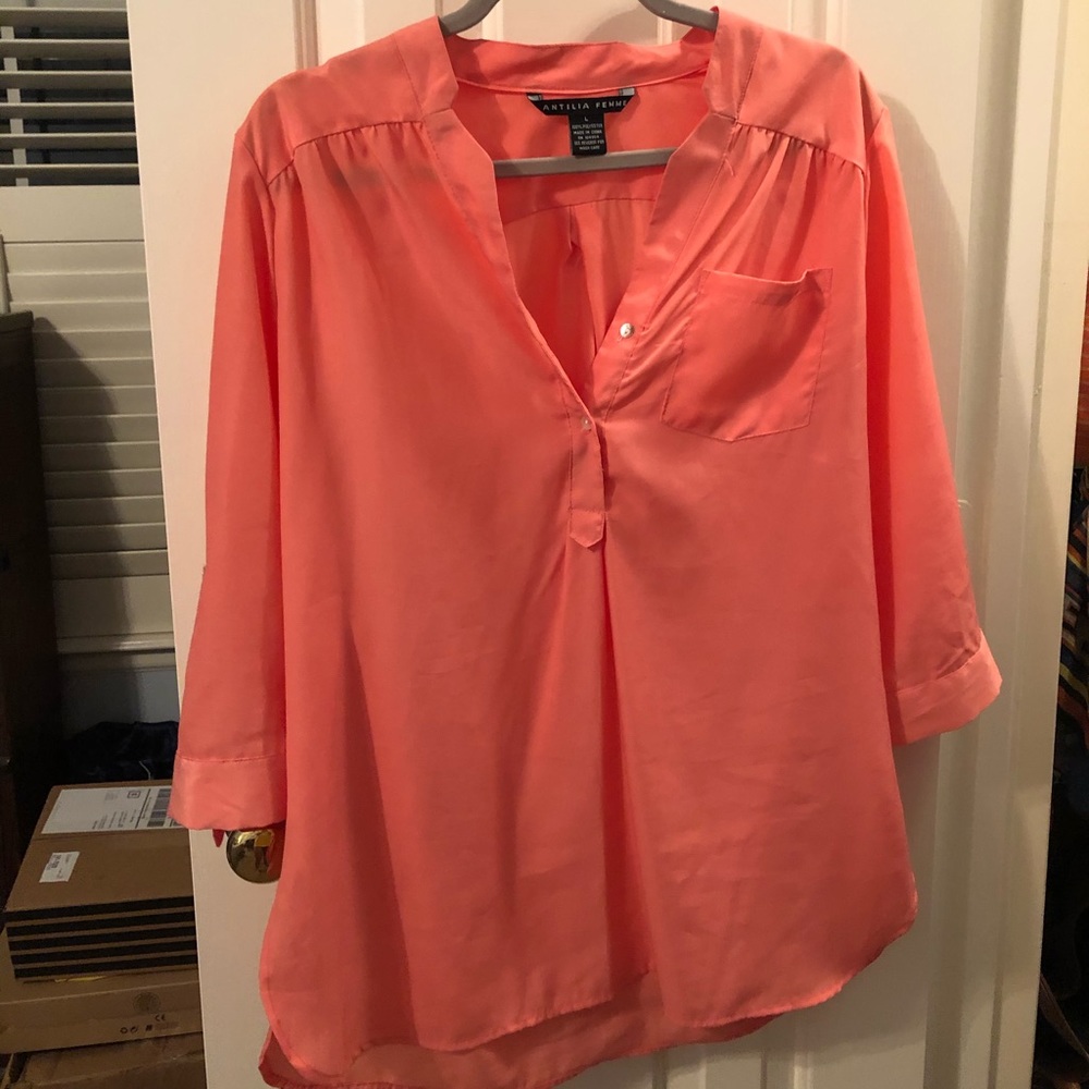 Coral blouse